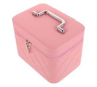 Beatifufu Quilted Makeup Case with Mirror Portable Makeup Organizer for Travel Daily Use Spacious Cosmetic Storage Bag with Ample Space Durable Design Pink Professional Makeup Case