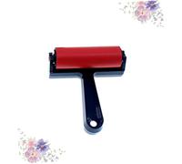 Beatifufu Red Rubber Roller Sponge Brush for Painting and Crafting Absorbent Non-drip Art Sponge Roller for DIY Scrapbooks Wallpapers Varnishes and Stains with Lightweight Handle