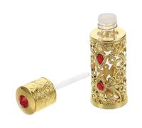 Beatifufu Refillable Perfume Atomizer Bottle 3ml Gold Dubai Arabic Glass Travel Essential Oil Container Portable Cosmetic Fragrance Dispenser for Women and Men