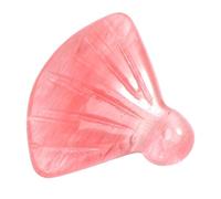 Beatifufu Retro Natural Jade Hand Engraved Fan Pendant DIY Jewelry Accessories for Necklace Bracelet Making Beautiful Decorative Parts for Adults Red Watermelon Crystal