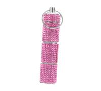 Beatifufu Rhinestone Portable Medicine Keychain Organizer with Compartments Compact Travel Pill Holder for Vitamins and Supplements Lightweight Metal Pill Fobs with Glamorous Bling Design