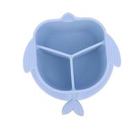 Beatifufu Safe Silicone Divided Plate with Suction Base Dish in Blue Separate Compartments for Healthy Meals Non Toxic Dish for Boys and Mealtime