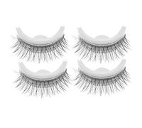Beatifufu Self-adhesive Double Strip False Eyelashes 2 Pairs Set, Lightweight Natural Look Extension Lashes for Women Party Eye Accessories, Easy to Wear Non-glue Fake Lashes for Daily