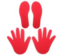 Beatifufu Sensory Sports Floor Dots and Soft Tactile Hand Foot Prints for Kindergarten Balance Training and Coordination Development, Non-Slip Red Crash Pad Equipment for Outdoor Children’s Games