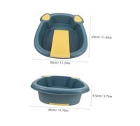 Beatifufu Small Blue Laundry Wash Basin with Integrated Washboard Thickened PP Soaking Tub for Efficient Hand Washing Compact Multi-Function Household Cleaning Bucket for Home Use