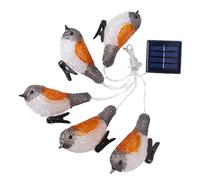 Beatifufu Solar Robin Shaped LED String Lights 5V Acrylic Plastic Waterproof Ip65 Decorative Light for Balcony and Garden