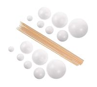Beatifufu Solar System Model Kit and 5 Bamboo Sticks with 7 Sized Foam Balls 2 Sets Lightweight Planetary System Craft for Family Educational Activities and School Project Materials