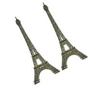 Beatifufu Table Top Eiffel Tower, 2pcs Mini Eiffel Tower Decoration, Iron Landmark Silhouette with Stable Design, 6 Inch Display Accent for Photo Props and Shelf Decor