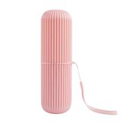 Beatifufu Tooth-Brushing Cup Pink Toothbrush Storage Container Travel Plastic Portable Convenient to Carry and Store Tooth Brushing Mug for Trip and Home Use