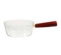 Beatifufu Transparent Borosilicate Handy Pot with Comfortable Handle 600ML for Cooking Soups Sauces and Butter Warming for 1-2 People
