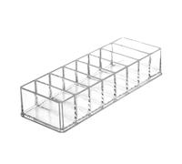 Beatifufu Transparent Makeup Display Box with Detachable Compartments Portable Eye Shadow Organizer for Cosmetics Storage Space-saving Cosmetic Holder for Vanity and Travel