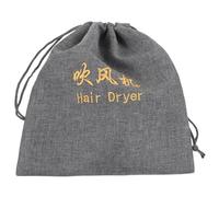 Beatifufu Travel Hair Dryer Organizer Bag with Drawstring Closure Hemp Cloth Tool Pouch for Blow Dryer and Accessories Portable Storage for Business Trips and Outdoor Use Light Grey