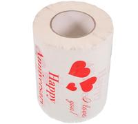 Beatifufu Valentines Day Decorative Toilet Paper Roll with Romantic Valentine Patterns, Soft Wood Pulp Paper, Great Cleaning Power, Portable Design for Dorm Or Office Use