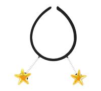 Beatifufu Versatile Yellow Star Headband for Women with Five-pointed Stars, Shiny Cloth and Metal Material Hair Accessory, for Festival Occasions and Birthday Parties
