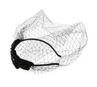 Beatifufu Vintage Black Mesh Headdress with Diamond Decor Lightweight Lady Headwear for Weddings Parties and Festivals Elegant Retro Hair Accessory for Women
