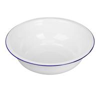 Beatifufu Vintage Large Enamel Kitchen Basin 34Cm White Thickened Mixing Bowl for Soup Preparation and Vegetable Washing Household Use