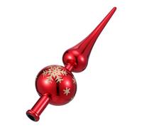 Beatifufu Vintage Plastic Spherical Christmas Tree Finials Xmas Tree Toppers No Odor Delicate Look 1pc Red Ornament for Holiday Decor