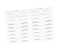 Beatifufu Waterproof Eyebrow Stickers Dark Brown Tint Easy Application 18 Pairs Pack