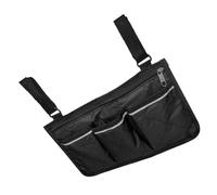 Beatifufu Wheelchair Hanging Pouch Walker Armrest Side Bag Black Pp Cotton Multi Pocket Design Organizing Items Mounted on Wheelchair Armrest for Shopping and Occasion Use by Older Adults