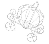Beatifufu White Iron Metal Carriage Candy Box Wedding Party Favor Container for Guest Gifts and Candy Storage Decorative Treat Holder for Birthday and Halloween