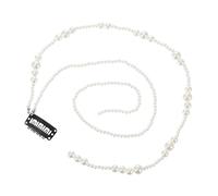 Beatifufu Whitstable Pearl Hairpin Clip Ponytail Headpieces Chain Hair Extension Tassel Decor for Women