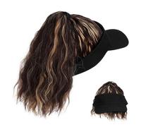 Beatifufu Women Adjustable Baseball Cap with High Curly Ponytail Wig Synthetic Hair Extension Hat for Casual Wear Parties Halloween and Cosplay Multifunctional Sunshade Accessory