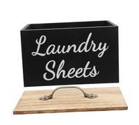 Beatifufu Wood Laundry Dryer Sheet Holder Box Multipurpose Scent Beads Container and Powder Organizer Rustic Farmhouse Storage for Laundry Room Easy Access Softener Sheet Dispenser Spacious