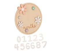 Beatifufu Wooden Baby Milestone Signs 7pcs Newborn Milestone Cards Birth Announcement Baby Nursery Decor