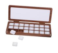 Beatifufu Wooden Watercolor Palette with Lid Mini Compartments for Paint Storage Portable Travel Paint Palette Box for Artists Students Outdoor Sketching and Detailed Painting