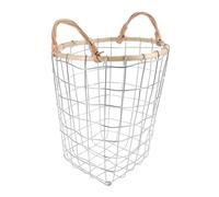 Beatifufu Woven Rattan and Iron Wire Storage Basket Spacious Interior with Handle and Sturdy Design , Stylish Organizer Basket for Small Objects , for Desktop and Room