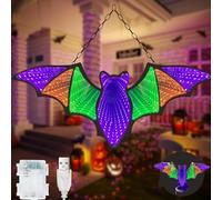beatineon Bat Neon Signs,3D Infinity Mirror Light for Table/Wall Art Decor,Halloween Neon Lights Decoration USB/Battery Powered Led Neon Sign for Halloween Wall Decor, Bedroom, Kids Gift, Bar, Party