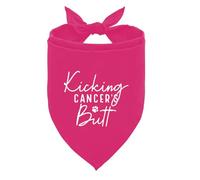 Beating Cancer Dog Bandana, Kicking Cancers Butt Dog Bandana, Beat Cancer Dog Scarf, Dark Pink Dog Bandana, Pet Dog Triangle Scarf, Pet Scarf, Accessories for Small Medium Dogs Pets (F39)