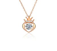 Beating Heart Crown Crystal Pendant Clavicle Chain Necklace Female Wedding Party Dress Jewelry Accessories