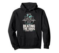 Beating The Odds Every Day Heart EKG Pullover Hoodie