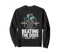 Beating The Odds Every Day Heart EKG Sweatshirt