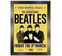 Beatles Autographed Signed Band Tour Poster A3 Poster Display - Reproduction Reprint | Framed Music Memorabilia | Black Frame 46x34cm | Collectible Wall Art No190