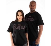 Beatles Embroided Drop T Logo T-Shirt in Black | Size: XL Beatles Black XL