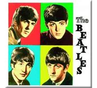 Beatles Four Colours (square) Songtrack steel fridge magnet 75mm x 75mm (ro)