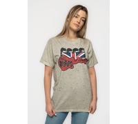 Beatles Guitar & Flag Snow Wash T-Shirt in Light Sand | Size: Small Beatles Light Sand S