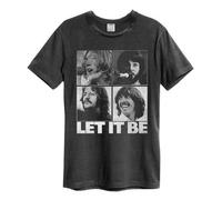 BEATLES - LET IT BE AMPLIFIED VINTAGE CHARCOAL LARGE - T-shirt