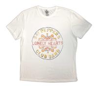 Beatles Painted Sgt Pepper Logo T-Shirt in White | Size: Medium Beatles White M