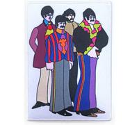 Beatles Patch Yellow Submarine Band Logo Border Official Printed iron on in Black Beatles Black