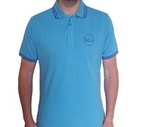 The Beatles Polo Shirt Drum Band Logo Nue Official Men's Light Blue, Blue, M