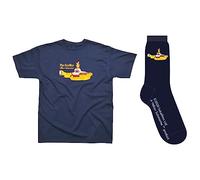 Beatles T Shirt and Socks Set for Men (Yellow Submarine Design), Premium Mens T Shirt with Novelty Socks. Machine Washable Tshirt Men. Rock Band T Shirts for Men. Beatles Gifts - Genuine Merchandise