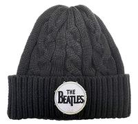 The Beatles Unisex Beanie Hat. Drum Logo (Cable Knit) Black