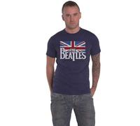 Beatles - the - T-Shirt # S Unisex Blue # Drop T Logo & Vintage Flag