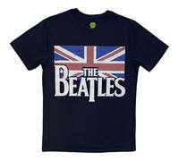 Beatles - the - T-Shirt # Xl Unisex Blue # Drop T Logo & Vintage Flag