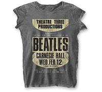 The Beatles Ladies Slim Fit T-Shirt: Carnegie Hall (Burnout) OFFICIAL NEW charco