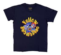 The Beatles T Shirt Yellow Submarine Baddies Logo new Official Mens Navy Blue