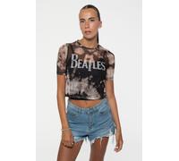 Beatles Women's Drop T Band Logo Mesh Crop Top in Black | Size: Medium Beatles Black M